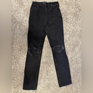 Hollister Black High Rise Straight Jeans